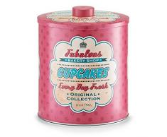 Zeller 19147 Cupcakes Vorratsdose, Metall, pink, 0.1 x 17 x 20 cm