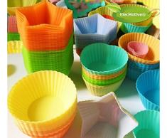 ElecMotive® 20 teilige Silikonform Muffinform Muffinförmchen Backform Kuchenform für Muffins, Brownies, Cupcakes, Kuchen, Eis, Pudding 4 Motive