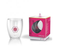 Creano doppelwandiges Tee-Glas, Latte Macchiato, Thermobecher Blume des Lebens | 250ml, in exklusiver Geschenkbox