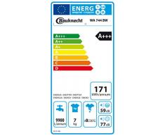 Bauknecht WA 744 BW Waschmaschine / A+++ / Frontlader / 1400 UpM / 7 kg / Display /Big window / Vollwasserschutz / unterbaufähig / Weiß