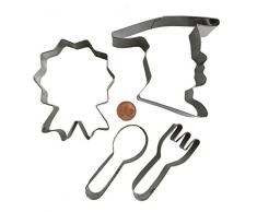 4er Set Edelstahl Studium Auszeichnung Preis Ausstecher Plätzchenform Gabel Besteck Löffel Koch Weihnachten Keksform Keksausstecher Keks Backen Stempel von ROYAL HOUSEWARE