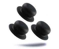 Kerafactum® Griff Set Ersatzgriff für Topfdeckel 3 Stück Deckelgriff Ersatzteil - Farbe: mattschwarz und Ø von 5 cm