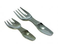 Göffel, High-Class aus Plastik, Einweg - silber, 10 cm, 250 Stk.
