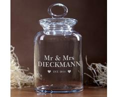 Privatglas Aufbewahrungsglas als Geschenk zur Hochzeit mit persönlicher Gravur