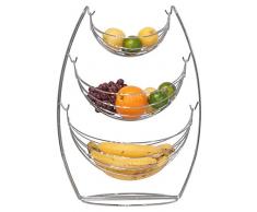 Bloomsbury Mühle – Groß Draht Obst und Gemüse Korb – Hängematte Design – 3 Etagen, Chrom