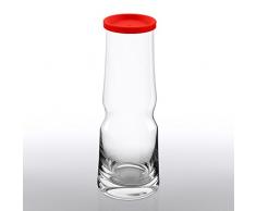 Bohemia Cristal 093 012 084 Play of Colors Karaffe circa 1000 ml aus Kristallglas mit Silikondeckel, Glas, rot
