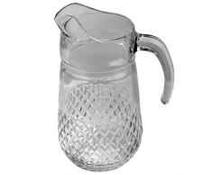 Glaskrug Kristall Optik Wasserkaraffe 1,3 l Glaskaraffe Trinkkaraffe