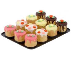 Zenker 12er Mini-Törtchen-Backblech, Cupcake Backform in schwarz mit Antihaftbeschichtung für kleine Kuchen (Kuchenform: rund, Ø 8,5 x 7, 5 cm), Menge: 1 Stück