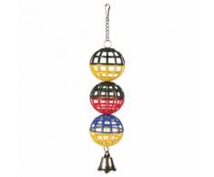 Trixie 3er Gitterball mit Kette/Glocke