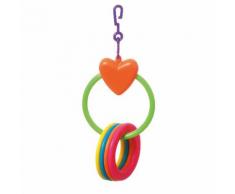Karlie Flamingo Vogel-Kuststoff-Spielzeug Herz mit 4 Ringen