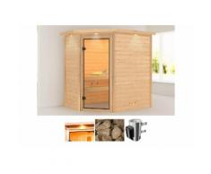 KARIBU Massivholzsauna »Cilja«, 196/144/198 cm, 3-6-KW Plug & Play mit int. Strg.
