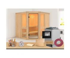 Systemsauna »Angelina 2«, 231/196/198 cm, 7,5-kW-Ofen mit externer Steuerung