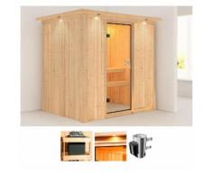 KARIBU Systemsauna »Anki«, 196/198/151 cm, 68 mm, 3,6-KW mit int. Steuerung