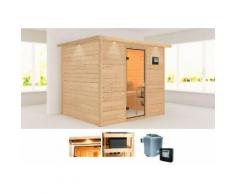 KARIBU Massivholzsauna »Karla«, 231/196/198 cm, 9-KW-Ofen mit ext. Steuerung