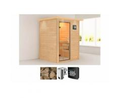 KARIBU Massivholzsauna »Nadja«, 144/144/198 cm, 3,6 kW Bio-Kombiofen mit ext. Strg