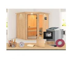Systemsauna »Sofia 2«, 196/170/198 cm, 9-kW-Bio-Kombiofen + Dachkranz