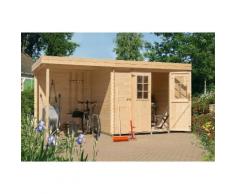 LUOMAN Gartenhaus »Lillevilla 329 MOD«, BxT: 240x200 cm, mit Anbau (180 cm breite) + Rückwand