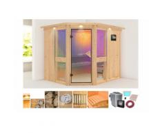KARIBU Systemsauna »Angelina 2«, 231/196/198 cm, 9-KW-Bio-Ofen mit ext. Steuerung