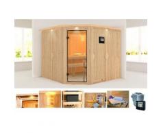 KARIBU Systemsauna »Manuela«, 231/231/198 cm, 9-KW-Bio-Ofen mit ext. Steuerung