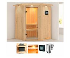 KARIBU Systemsauna »Kristin«, 151/198/151 cm, 68 mm, 3,6-KW Bio-Kombiofen