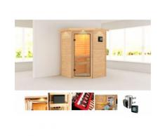 KARIBU Massivholzsauna »Aurel«, 144/144/187 cm, 3,6-KW Plug & Play mit ext. Strg.
