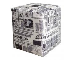 Steiner Shopping Moebel (FT) Hocker / Pouf Bassila 05, Farbe: Weiß / Schwarz - Abmessungen: 40 x 36 x 36 cm