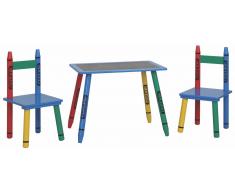Steiner Shopping Moebel (FT) Kindersitzgruppe Matteo 04, 3-teilig, Farbe: Blau / Rot / Gelb / Grün