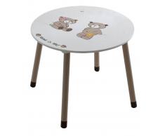 Steiner Shopping Moebel (FT) Kindertisch Matteo 02, Farbe: Weiß / Braun - Durchmesser: 60 cm