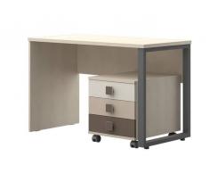 Steiner Shopping Moebel (JE) Jugendzimmer - Schreibtisch inkl. Rollcontainer Matthias 09, Farbe: Creme / Capp