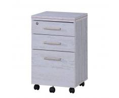 Steiner Shopping Moebel (FT) Rollcontainer Kasungu 24, Farbe: Ahorn Weiß - Abmessungen: 65 x 39 x 39 cm (H x