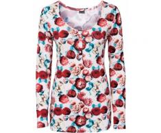 Shirt mit Knopfleiste langarm in rosa für Damen von bonprix
