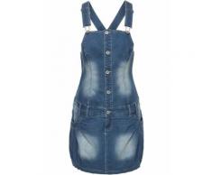 Latzkleid mit Knopfleiste in blau von bonprix