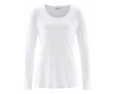 Pullover mit Knopfleiste langarm in weiß für Damen von bonprix