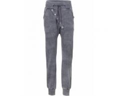 Sweatpants mit langer Knopfleiste in grau für Damen von bonprix