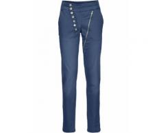 Stretchhose mit asymmetrischer Knopfleiste in blau für Damen von bonprix