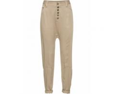 Verkürzte Baggy mit langer Knopfleiste in beige für Damen von bonprix