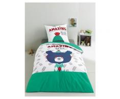 Kinderbettwäsche mit Bär amazing bear Größe 140X150 63X63 von vertbaudet