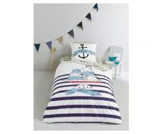Maritimer Bett- und Kissenbezug für Kinder pirat Größe 140X150 63X63 von vertbaudet