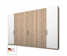 Kleiderschrank Lea - Eiche Sanremo hell Dekor/Alpinweiß - 300 cm (6-türig) - 2 Türen mit Absetzung - Eiche Sanremo Dekor /...