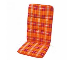 Polsterauflage Evelyn - Rot/Orange kariert - Hochlehner - 120 x 50 cm