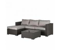 Sitzgruppe Paradise Lounge (inkl. Tisch) - Polyrattan/Textil - Grau