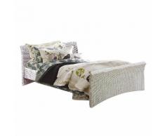 Doppelbett Bryne - Rattan - 180 x 200cm - Weiß