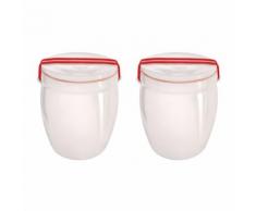 Kleine Keramik-Vorratsdosen 2er Set, creme