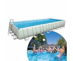 Intex 28376 Ultra Frame Aufstellpool Stahlwandbecken rechteckiger g...