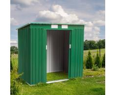 Metallgerätehaus aus verzinktem Blech Grün für Gartengeräte Unterst...