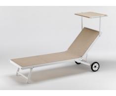 Sonnenliege Strandliege aus Aluminium mit Rollen für Garten Swimmin...