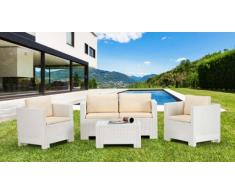 Polyrattan Gartensitzgruppe Lounge Gartenmöbel outdoor tisch kissen...