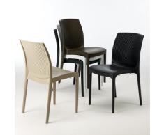 20er Set Polyrattan Stuhl Kunststoff für Café Restaurant BOHEME Gra...
