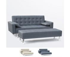 Schlafsofa 2-Sitzer mit Armlehne, Fußbank und Sitzkissen ACHAT PLUS