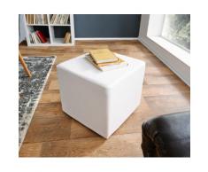 DELIFE Sitzwürfel Dado 45x45 cm Weiss klassischer Sitzhocker, Sitzhocker / Sitzwürfel